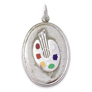 Vintage Sterling Silver Paint Palette Charm / Pendant for Painter Artist